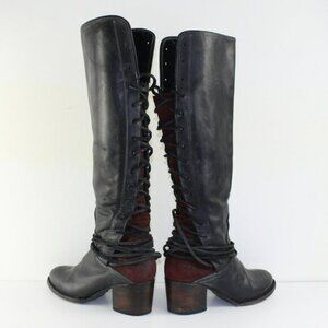 Freebird Steven Coal Tall High Black Black Leather Boots (7 US)